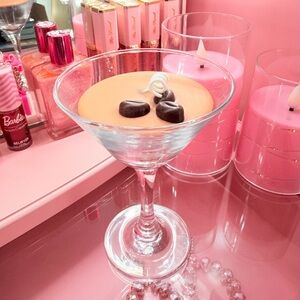 Espresso Glass Martini Candle Decor